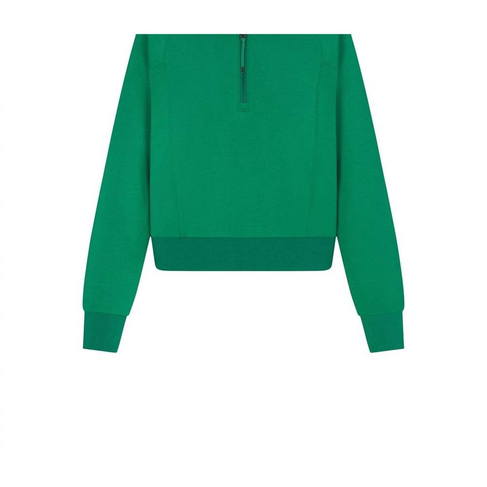 NEW SPANX airessentials half zip sweatshirt in field green - Picture 3 of 3